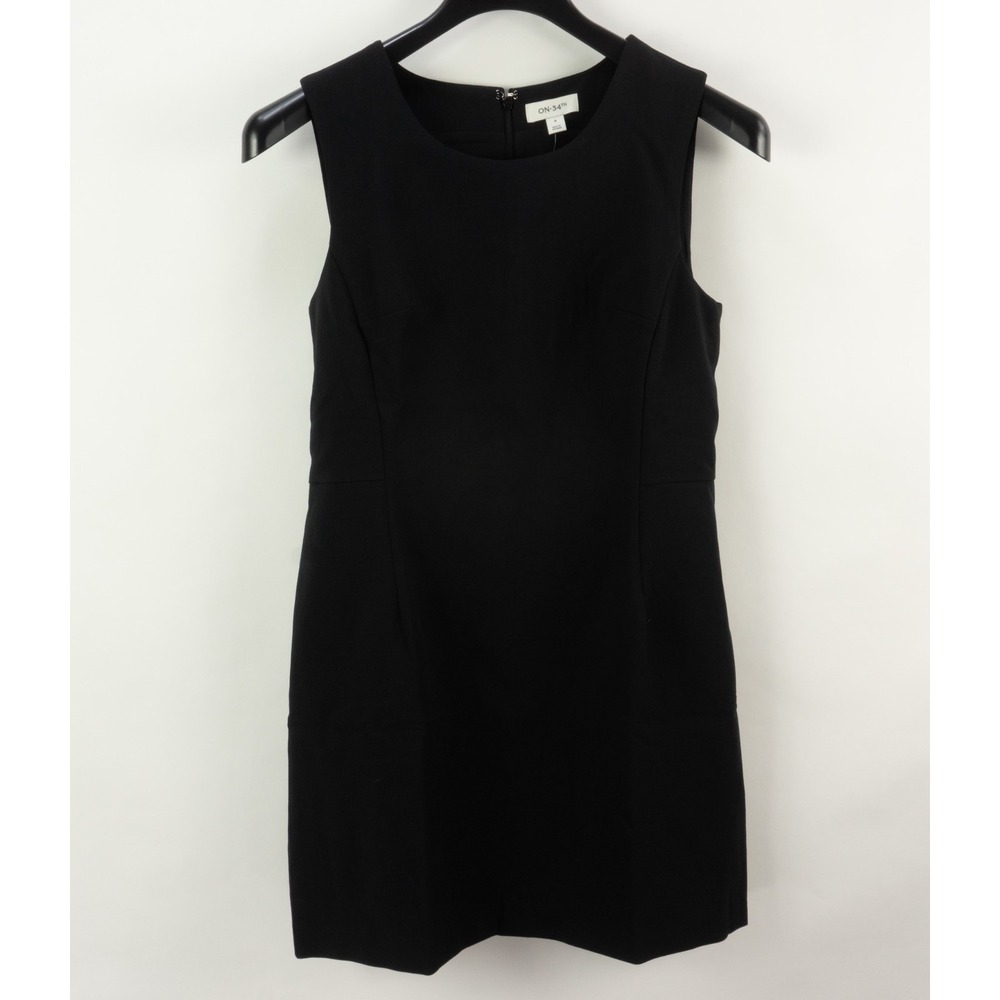 On 34th Womens Double-Weave Tank Mini Dress Black Size 8 Sleeveless Sheath